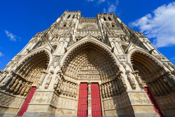 The Cathedral Basilica of Our Lady of Amiens in Picardy is the largest cathedral in France by its interior volumes - This gothic style medieval building is listed as a UNESCO World Heritage Site