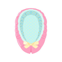 Childrens Pink Cocoon Icon For Newborn Babies In Flat Style Isolated On White Background.