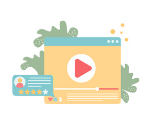 Poster - Flat design comment and rating landing page concept. flat illustration concept for landing page, web, ui. Vector illustration