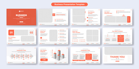 Wall Mural - Creative business PowerPoint presentation slides template design. Use for modern keynote presentation background, brochure design, website slider, landing page, annual report, company profile