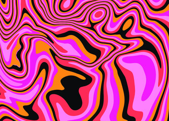 Aufkleber - Op-art trippy acidic background with distorted texture in neon colors. Concept of hallucinations and visions.