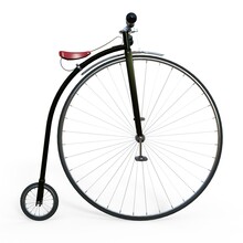 3D-Illustration Of A Penny Farthing Bike Over White
