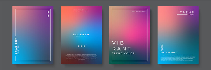 Wall Mural - vibrant gradient color abstract line pattern background cover design. modern background design with trendy and vivid vibrant color. blue violet red orange green placard poster vector cover template.