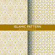 Arabic islamic flat linear pattern collections seamless patterns set decorative geometric style
