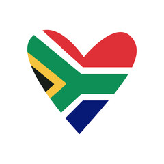 Poster - flat heart with african flag