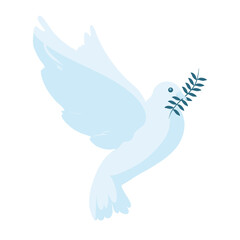 Sticker - dove flying with branch