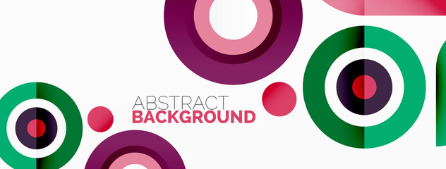 Abstract round shapes background. Minimalist decoration. Geometric background with circles and rings