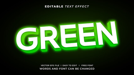 Wall Mural - Green neon editable text effect