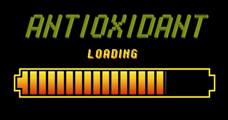 Poster - Antioxidant text with Loading, Downloading, Uploading Bar Indicator. Download, Upload on computer screen.