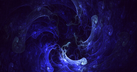 Poster - 3D rendering abstract multicolor fractal light background