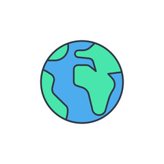 Poster - Planet Earth icon. Planet of solar system. High quality coloured vector illustration..