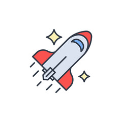 Poster - Space shuttle icon. Rocket sign. High quality coloured vector illustration..