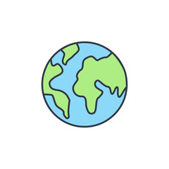 Poster - Earth icon. Image of planetarium, space object. High quality coloured vector illustration..