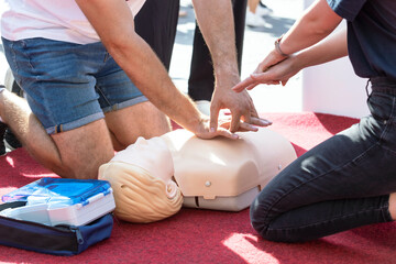 Wall Mural - First aid and cardiopulmonary resuscitation training