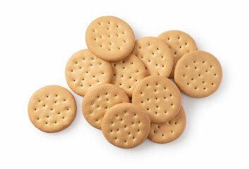 Wall Mural - Cookies placed on a white background.