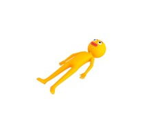 Yellow Man Character Lying On Floor In 3d Rendering.