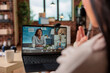 © DC Studio - Woman on online video call communication. asian woman home phone video mobile call internet technology communication online people lifestyle happy video call computer chat app