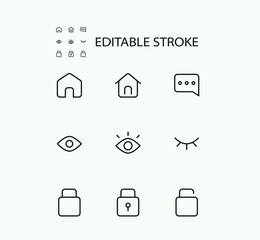Poster - Simple Set of Business Related Vector Line Icons. Contains such Icons as Estate, Eye and Security and more. Editable Stroke. 72x72 Pixel Perfect.