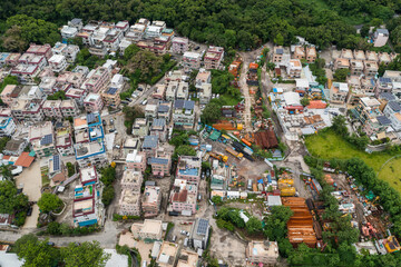 Canvas Print - Top down view of village in Fanling of Hong Kong