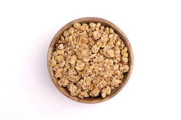Wall Mural - heap of granola muesli isolated on white background