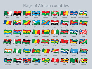 Sticker - Flags of African countries. Vector drawing sign