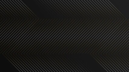 Fototapete - Abstract luxury black grey gradient backgrounds with golden metallic stripes. Elegant horizontal banner. Copy space. Dark backdrop 3D
