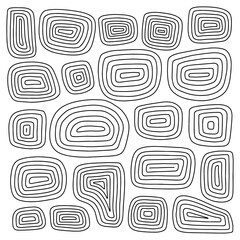 Wall Mural - scattered geometric line shapes. hand drawn doodle elements. abstract background design. vector blac