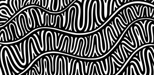 Wall Mural - scattered geometric line shapes. hand drawn doodle elements. abstract background design. vector blac