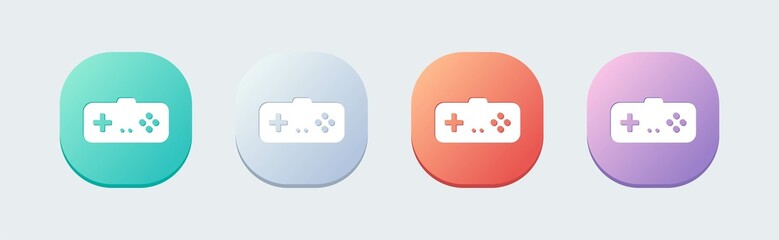 Poster - Joystick solid icon in flat design style. Game console sign vector illustration.