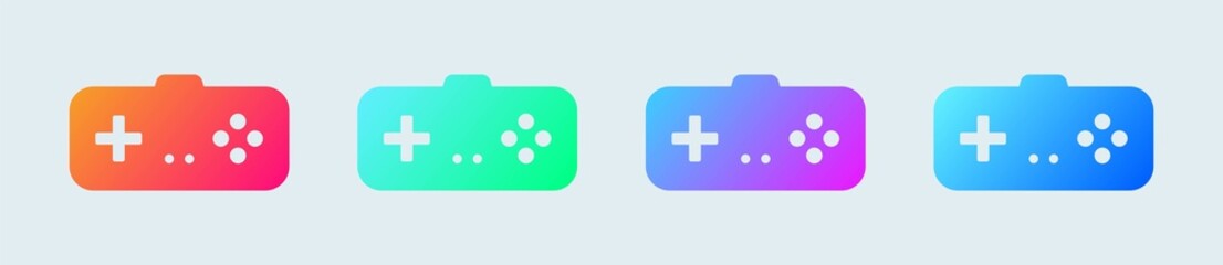 Poster - Joystick solid icon in gradient colors. Game console sign vector illustration.