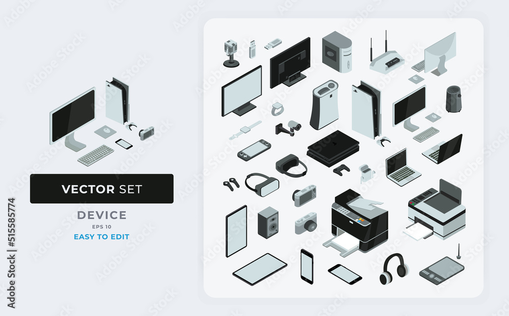 isometric smart home element vector set. Color Editable Eps 10. Stock ...