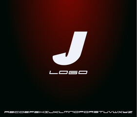 Leinwandbilder - Logo of bold italic letter J, heavy monogram, first letter of name. Futuristic, technological, minimalistic style modern logotype concept for business and startup. Vector illustration