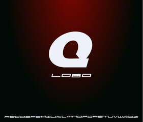 Aufkleber - Logo of bold italic letter Q heavy monogram, first letter of name. Futuristic, technological, minimalistic style modern logotype concept for business and startup. Vector illustration