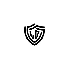 BL geometric line shield logo initial concept with high quality logo design