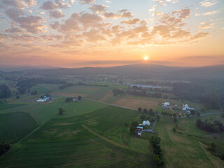 Wall Mural - Morning Sunrise over Lancaster Farmland