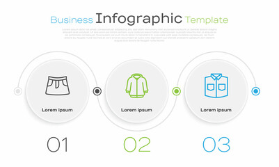 Poster - Set line Skirt, Hoodie and Shirt. Business infographic template. Vector