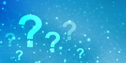 Poster - 
2d illustration question mark background
