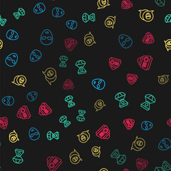 Poster - Set line Alien, Space capsule, and on seamless pattern. Vector