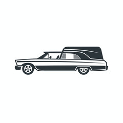 illustration for hearse service, vector art.