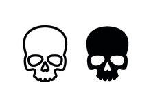 Skull Icon. Symbol Of Poison And Danger. Pirate Flag Attribute. Isolated Vector Illustration On White Background.