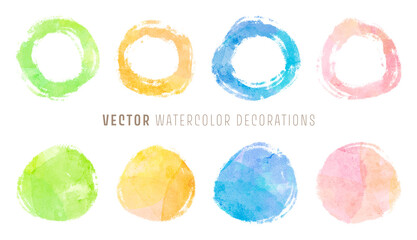 Wall Mural - Watercolor decorations; background for title and logo