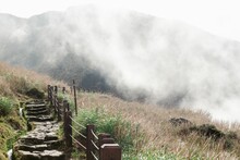Mist Floating Over The Yangmingshan National Park Volcano Crater In Taipeh, Taiwan