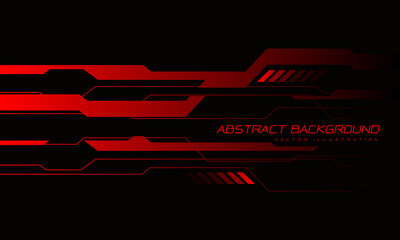 Poster - Abstract red cyber line geometric futuristic on dark grey design modern technology background vector