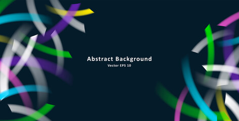 Wall Mural - abstract black background with disco lights creating bright colorful texture. vector illustration
