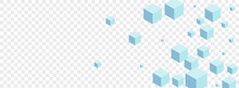 Gray Cubic Background Transparent Vector. Polygon Geometry Template. Monochrome Cube Futuristic Texture. Minimal Card. Grey Web Box.
