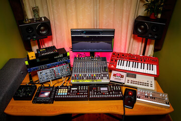 Wall Mural - Mixing panel in the boutique recording studio