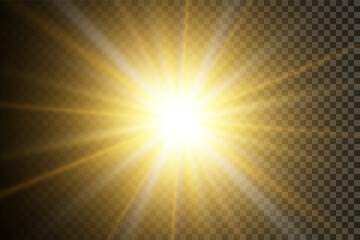 Poster - Vector transparent sunlight special lens flash light effect.front sun lens flash. Vector blur in the light of radiance