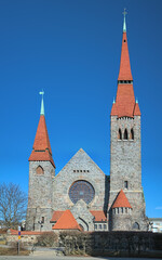 Wall Mural - Western facade of Tampere Cathedral (St John's church), Finland. The church was built between 1902 and 1907 in the National Romantic style.