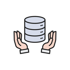 Poster - Database protection icon. High quality coloured vector illustration.