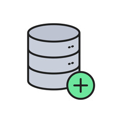 Poster - Added database icon. High quality coloured vector illustration.